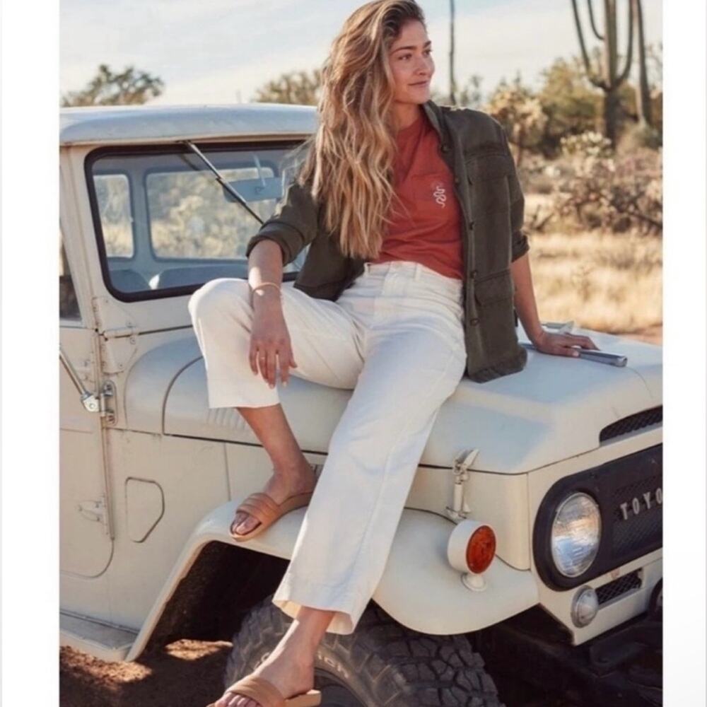 Marine Layer Cream Wide Leg Pants - Picture 3 of 14